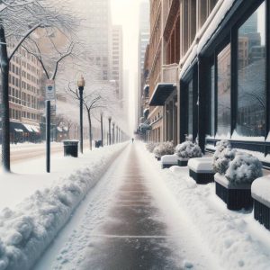 snowy sidewalk