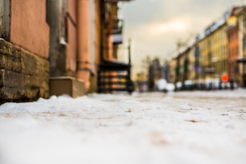 snowy sidewalk